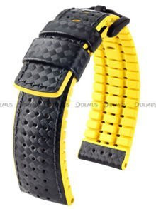 Skórzano-kauczukowy pasek do zegarka Hirsch 0917292050-5-20, 20 mm, Czarny