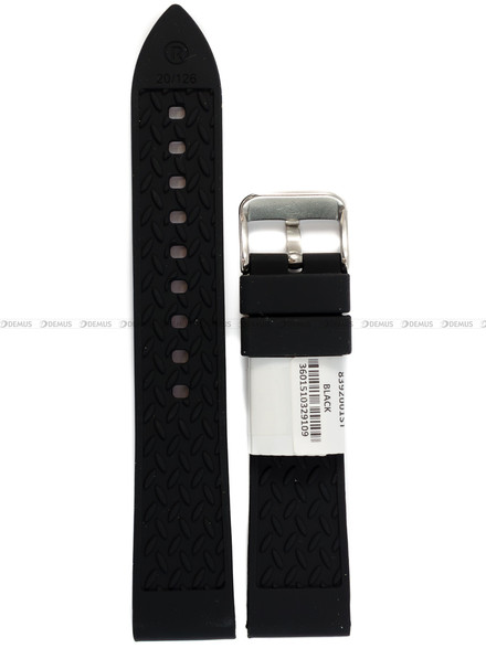 Pasek silikonowy do zegarka - Rochet Birdy 8392001ST - 20 mm - Czarny