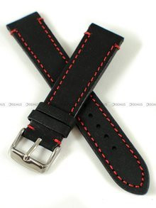 Skórzany pasek do zegarka Pacific W74.20.1.4, 20 mm, Czarny