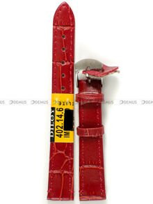 Skórzany pasek do zegarka Diloy 402.14.6, 14 mm, Czerwony