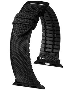 Pasek metariałowo-kauczukowy z adapterem do Apple Watch - Hirsch Arne 0925090050AD-5-20 - 20 mm