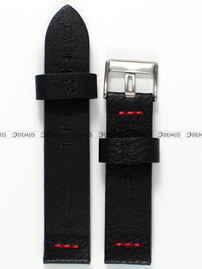 Skórzany pasek do zegarka Pacific W23.22.1.4, 22 mm, Czarny