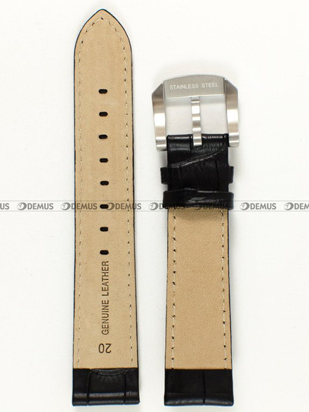 Skórzany pasek do zegarka Aviator Aviator-V-1.22.0.148.4, 20 mm, Czarny