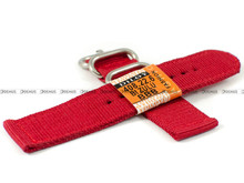 Nylonowy pasek do zegarka Diloy 408.22.6, 22 mm, Czerwony