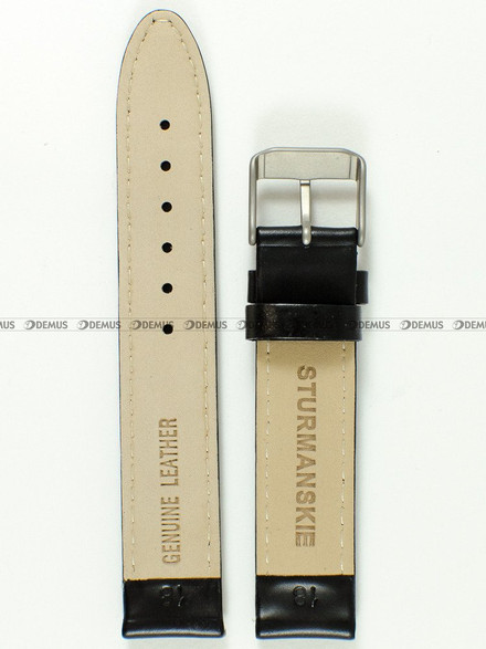 Skórzany pasek do zegarka Sturmanskie Gagarin 170, 18 mm, Czarny