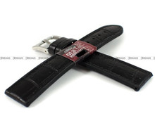 Pasek do zegarka z poliuretanu pokrytego skórą Diloy 420.20.1.1, 20 mm, Czarny