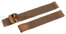 Bransoleta mesh do zegarka - Pacific MS-06-2-16MM - 16 mm - Brązowa