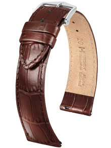Skórzany pasek do zegarka Hirsch 03427010-2-22, 22 mm, Brązowy