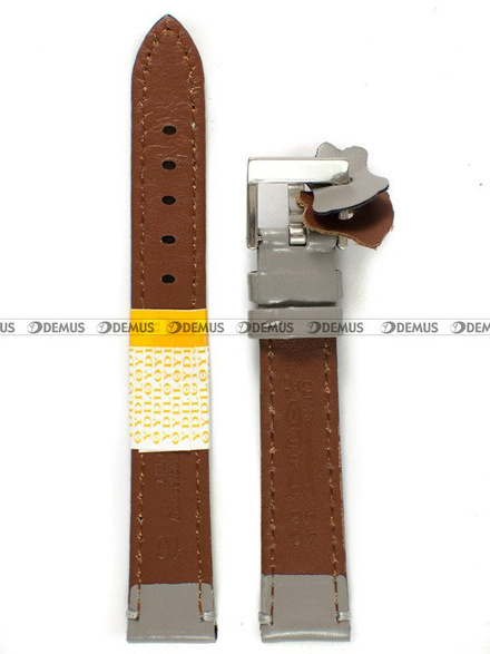 Skórzany pasek do zegarka Diloy 401.16.7, 16 mm, Szary
