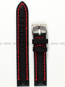 Skórzany pasek do zegarka Pacific W24.18.1.4, 18 mm, Czarny