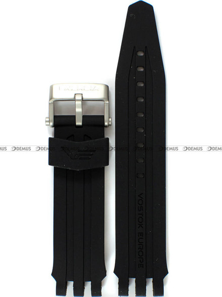 Silikonowy pasek do zegarka Vostok Energia H283, 20 mm, Czarny