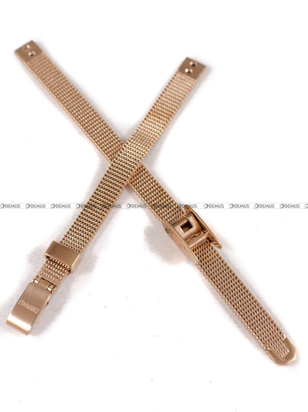 Pozłacana, siateczkowa (mesh) bransoleta do zegarka Obaku V129LVVMV1, 6 mm, różowe złoto