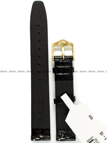 Pasek skórzany z krokodyla do zegarka - Hirsch Prestige Croco 02208150-1-15 - 15 mm