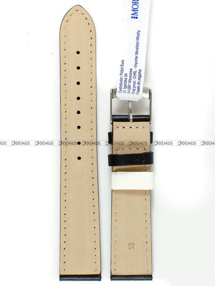 Skórzany pasek do zegarka Morellato A01X0969087019CR18, 18 mm, Czarny