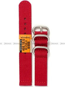 Nylonowy pasek do zegarka Diloy 408.18.6, 18 mm, Czerwony