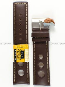 Skórzany pasek do zegarka Diloy P355.24.2, 24 mm, Brązowy