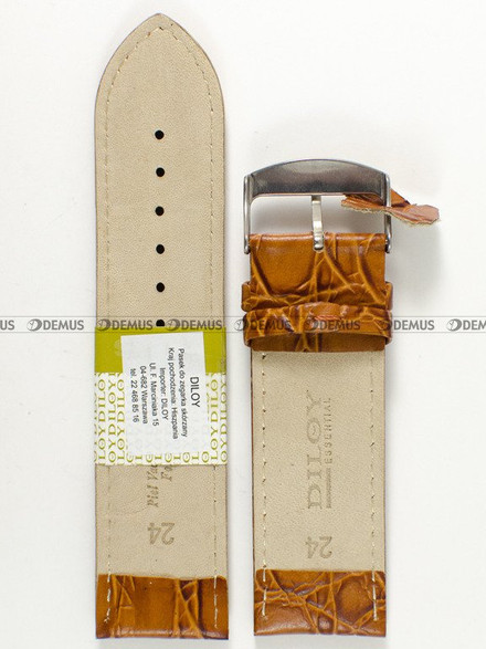 Skórzany pasek do zegarka Diloy 325.24.3, 24 mm, Brązowy