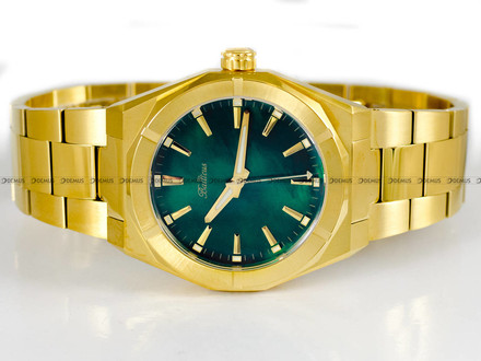 Zegarek Balticus Gwiezdny Pył 37 mm, zielona masa perłowa, złoty, bez daty