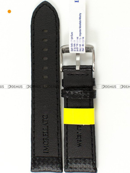 Skórzany pasek do zegarka Morellato A01U3586977819CR24, 24 mm, Czarny