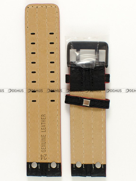Skórzany pasek do zegarka Vostok VE-Expedition-24-Leather-Black-B, 24 mm, Czarny