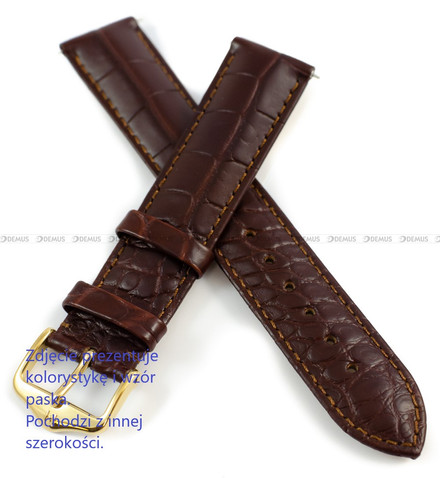 Pasek skórzany z aligatora do zegarka - Hirsch Genuine Alligator 10200719-1-18 - 18 mm