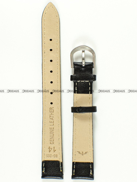 Skórzany pasek do zegarka Bisset BS-205-14-1, 14 mm, Czarny