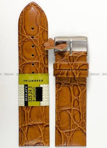 Skórzany pasek do zegarka Diloy 325.24.3, 24 mm, Brązowy