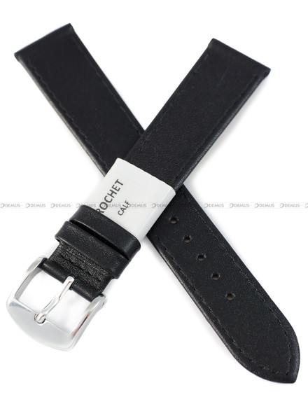 Pasek skórzany do zegarka - Rochet Leeds 6130601 - 18 mm - Czarny