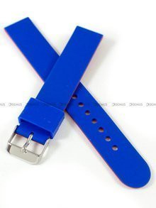 Silikonowy pasek do zegarka Chermond PG11.18.2.4, 18 mm, Niebieski, Czerwony