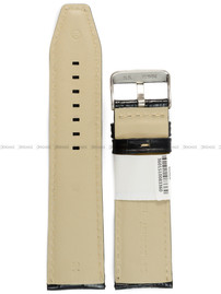 Pasek skórzany do zegarka - Rochet Indiana 5592401 - 22 mm - Czarny białe przyszycie