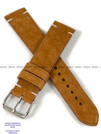 Pasek skórzany ręcznie robiony A. Kucharski Leather - Conceria Il Ponte Maya Simple - cognac/white 30 mm