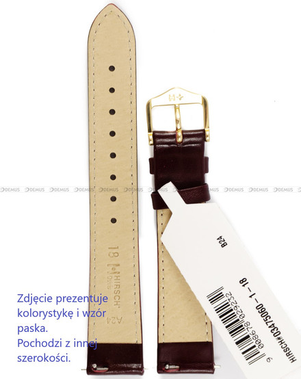 Pasek skórzany do zegarka - Hirsch Osiris 03475160-1-18 - 18 mm