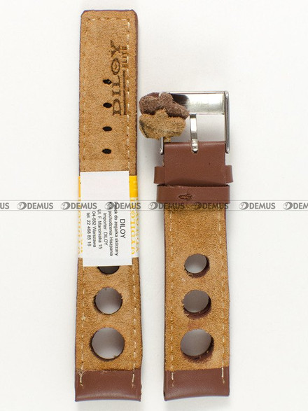 Skórzany pasek do zegarka Diloy P355.20.8, 20 mm, Brązowy