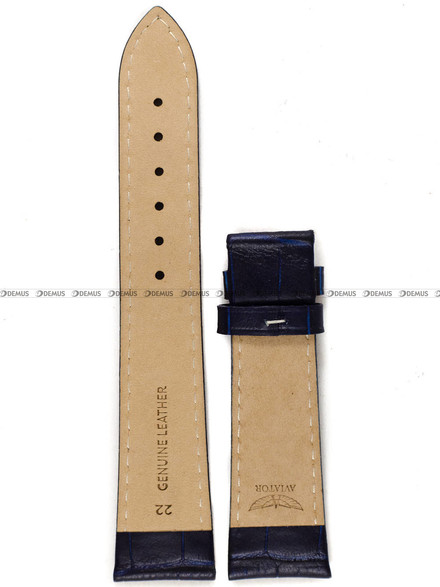 Skórzany pasek do zegarka Aviator Aviator-V-3.20.0.145.4, 22 mm, Niebieski