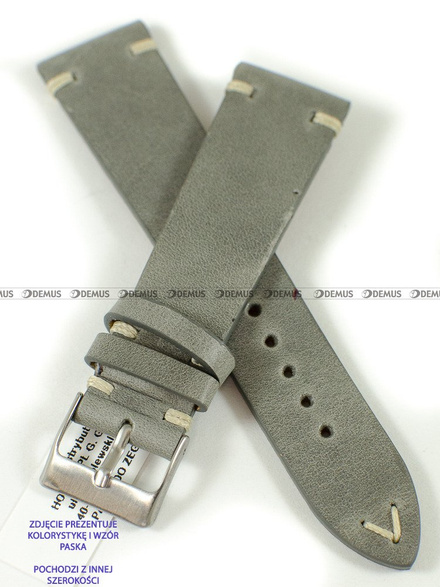 Skórzany pasek do zegarka Horido 9450.07.24S, 24 mm, Szary