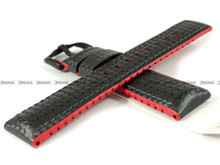 Skórzano-kauczukowy pasek do zegarka Hirsch 0912092050-5-22, 22 mm, Czarny