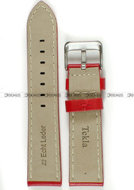 Skórzany pasek do zegarka Tekla PT31.22.4.7, 22 mm, Czerwony