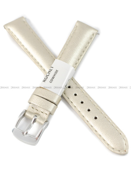 Pasek skórzany do zegarka - Rochet New York by Night 3411470XS - 14 mm - Beżowy