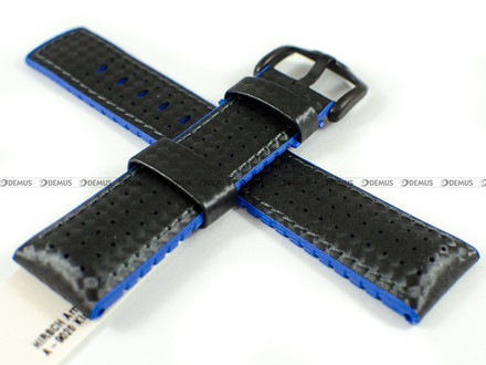 Skórzano-kauczukowy pasek do zegarka Hirsch 0918092050-5-22, 22 mm, Czarny