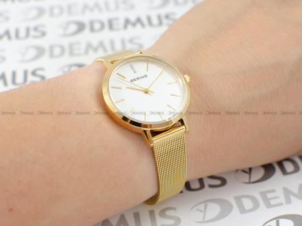 Bering Classic 13434-334-GWP Zegarek Damski - Naszyjnik wysadzany kryształkami w zestawie