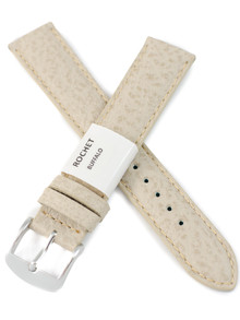 Pasek skórzany do zegarka - Rochet Buffalo 5020613 - 18 mm - Beżowy