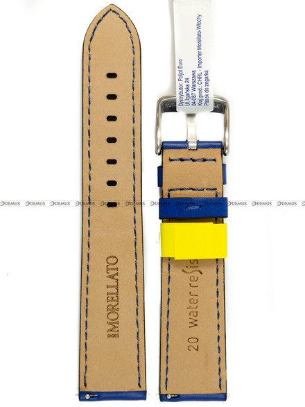 Skórzany pasek do zegarka Morellato A01X5123C03065CR20, 20 mm, Niebieski