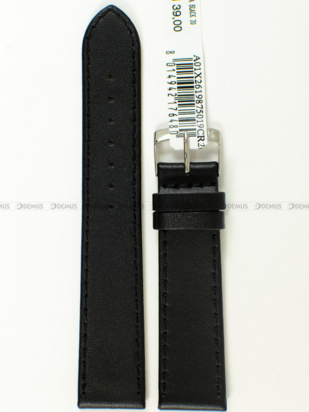 Skórzany pasek do zegarka Morellato A01X2619875019CR20, 20 mm, Czarny