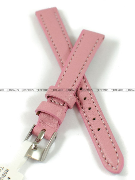 Skórzany pasek do zegarka Minet MSBUP12, 12 mm, Różowy