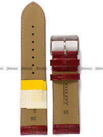 Skórzany pasek do zegarka Diloy P266.24.3, 24 mm, Bordowy