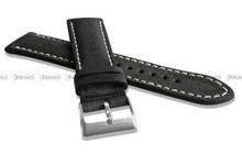 Skórzany pasek do zegarka LAVVU LSRUB18, 18 mm, Czarny