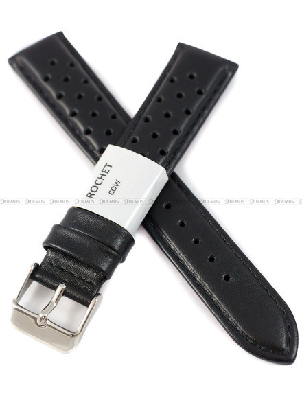 Pasek skórzany do zegarka - Rochet San Marino 5130601 - 18 mm - Czarny
