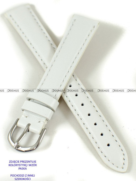 Skórzany pasek do zegarka Pacific W33L.18.7.7, 18 mm, Biały