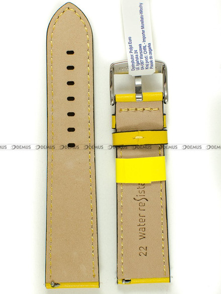 Skórzany pasek do zegarka Morellato A01X5123C03097CR22, 22 mm, Żółty