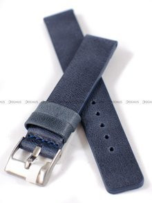 Skórzany pasek do zegarka LAVVU LSCUL16, 16 mm, Niebieski